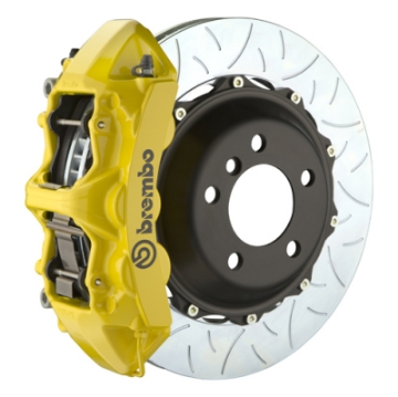 Picture of Brembo 04-05 R32 Mk4 Front GT BBK 6 Piston Cast 355x32 2pc Rotor Slotted Type-3- Yellow