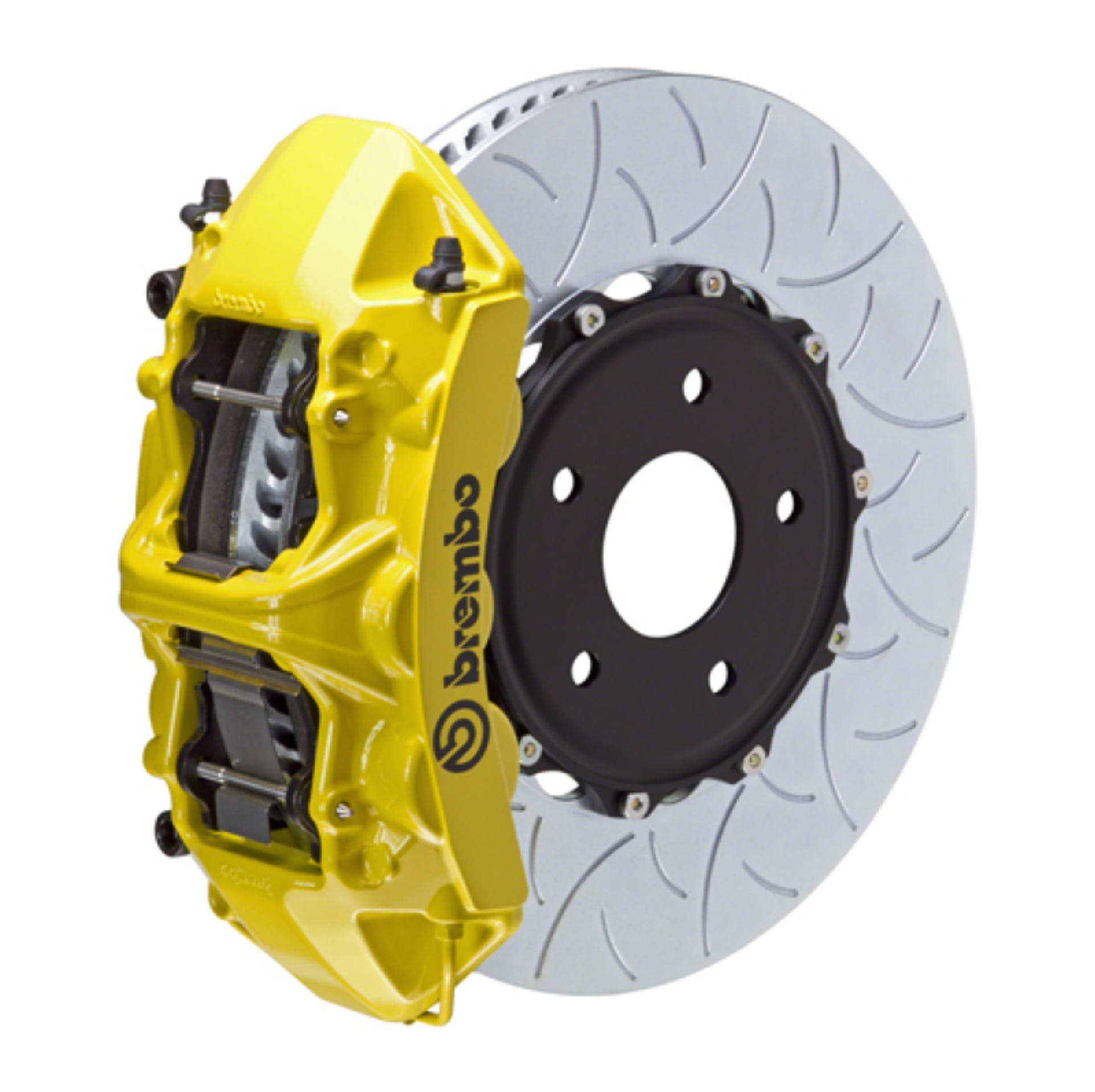 Picture of Brembo 97-04 Corvette C5 Front GT BBK 6 Piston Cast 350x34 2pc Rotor Slotted Type-3- Yellow