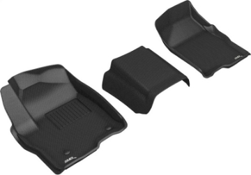 Picture of 3D MAXpider 19-21 GMC Sierra Silverado Double-Crew Bench Seat Kagu 1st Row Floormats - Black
