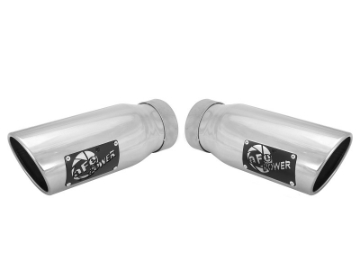 Picture of aFe MACHForce-XP 304 Stainless Steel Polished Exhaust Tip 3-5in x 4-5in Out x 12in L Clamp-On