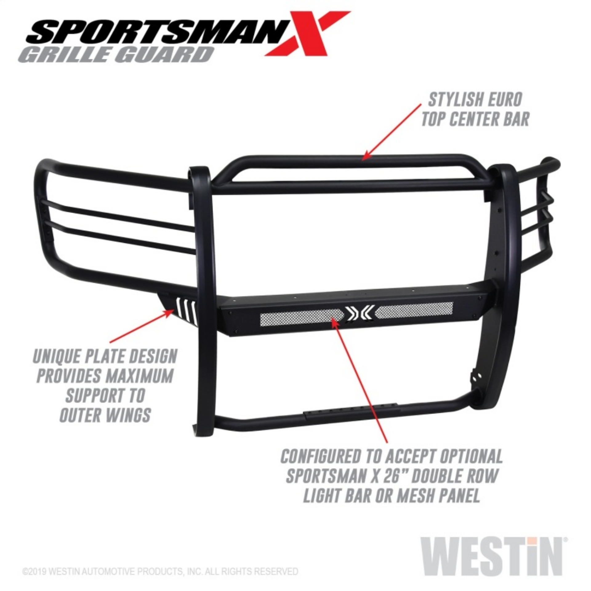 Picture of Westin 15-20 Ford F150 Sportsman X Grille Guard - Textured Black