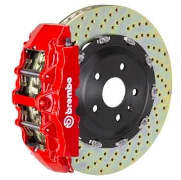 Picture of Brembo 00-03 Z8 E52 Front GT BBK 6 Piston Cast 380x34 2pc Rotor Drilled-Red