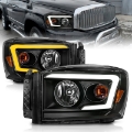 Picture of ANZO 06-09 Dodge RAM 1500-2500-3500 Headlights Black Housing-Clear Lens w-Switchback Light Bars