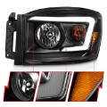 Picture of ANZO 06-09 Dodge RAM 1500-2500-3500 Headlights Black Housing-Clear Lens w- Light Bars