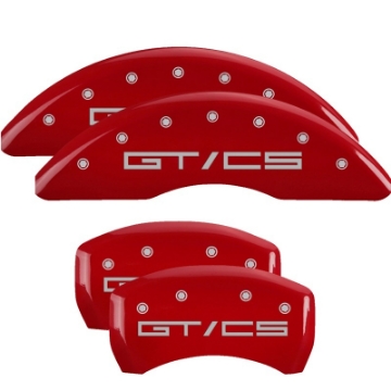 Picture of MGP 15-21 Ford Mustang GT-CS 4 Caliper Covers Engraved Front & Rear MGP Red finish silver ch