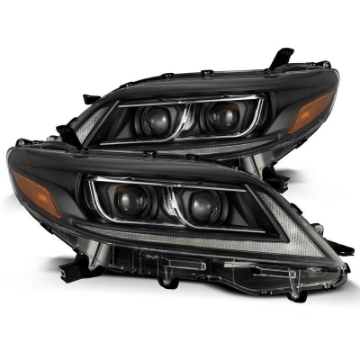 Picture of AlphaRex 11-21 Toyota Sienna PRO-Series Proj Headlights Plank Style Black w-Seq Signal-DRL