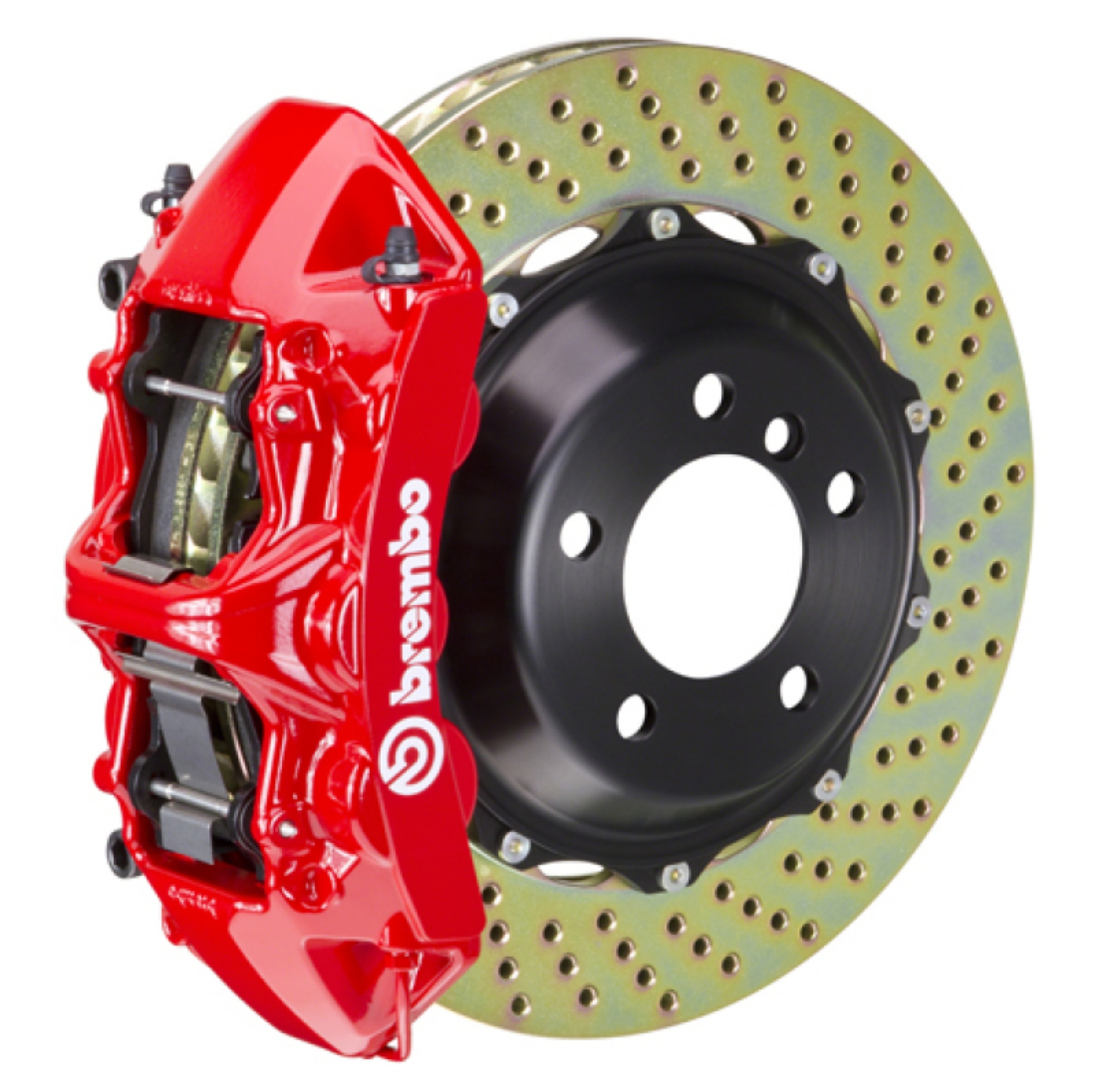 Picture of Brembo 03-07 H2 Rear GT BBK 4 Piston Cast 2pc 380x32 2pc Rotor Drilled-Red