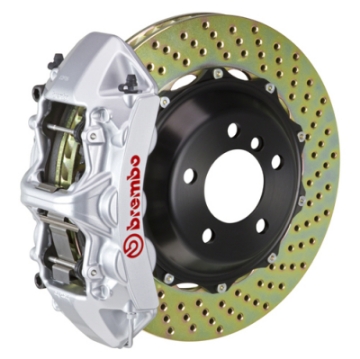 Picture of Brembo 03-07 H2 Rear GT BBK 4 Piston Cast 2pc 380x32 2pc Rotor Drilled-Silver