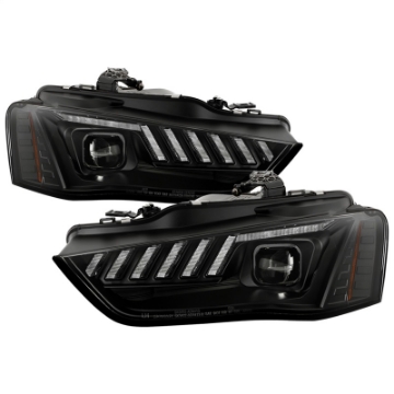 Picture of Spyder 13-16 Audi A4-S4 Halogen Model Only Projector Headlights - Black PRO-YD-AA413HALSI-BK