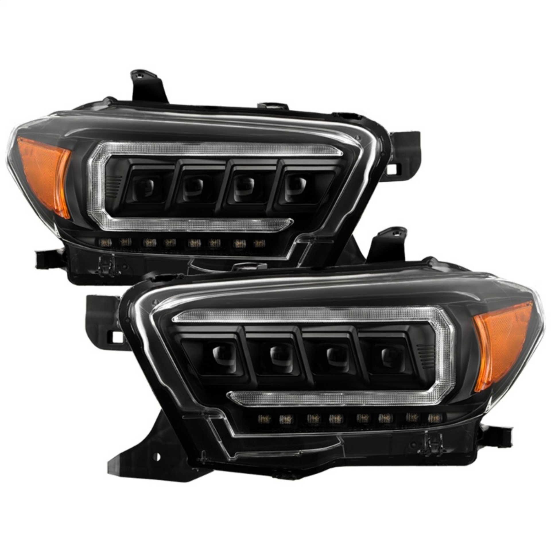 Picture of Spyder 16-20 Toyota Tacoma Halogen Model Only High-Power LED Headlights - Black PRO-YD-TT16HALAP-BK
