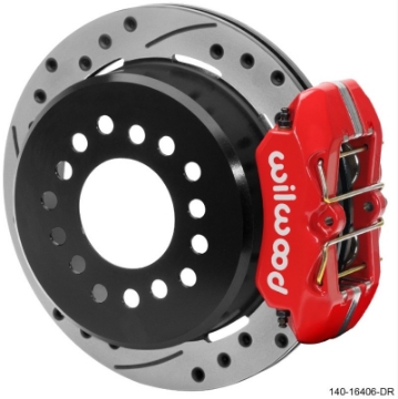 Picture of Wilwood Ford Explorer 8-8in Rear Axle Dynapro Disc Brake Kit 11in Drilled-Slotted Rotor -Red Caliper