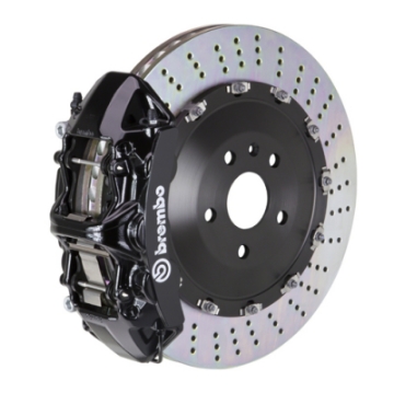 Picture of Brembo 03-09 Range Rover Front GT BBK 6 Piston Cast 405x34 2pc Rotor Drilled-Black