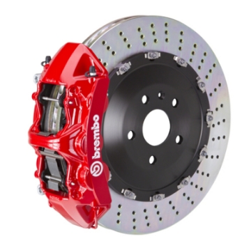 Picture of Brembo 03-07 Cayenne-S-Turbo Front GT BBK 6 Piston Cast 405x34 2pc Rotor Drilled-Red