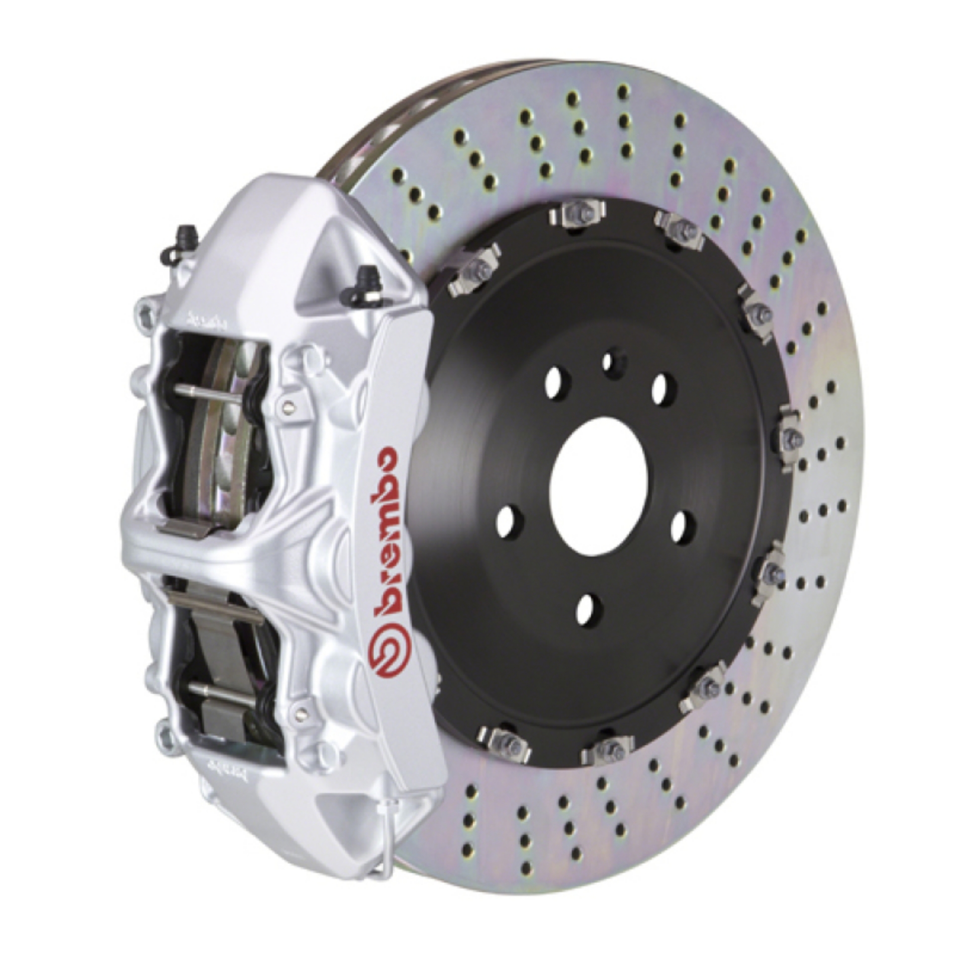 Picture of Brembo 03-16 Phantom Sedan-Coupe Front GT BBK 6 Piston Cast 405x34 2pc Rotor Drilled-Silver