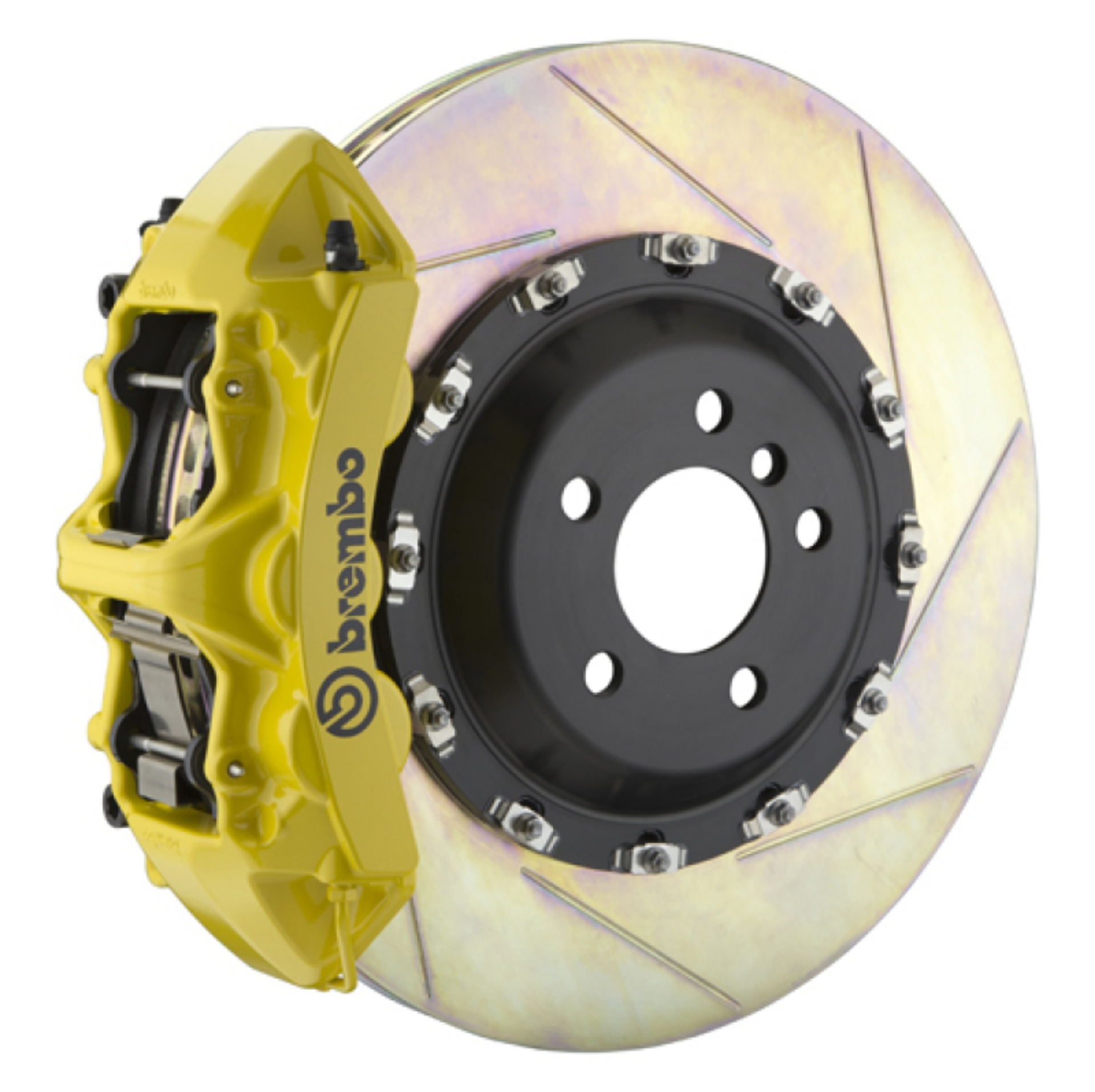 Picture of Brembo 03-13 Flying Spur Front GT BBK 6 Piston Cast 411x34 2pc Rotor Slotted Type1 - Yellow