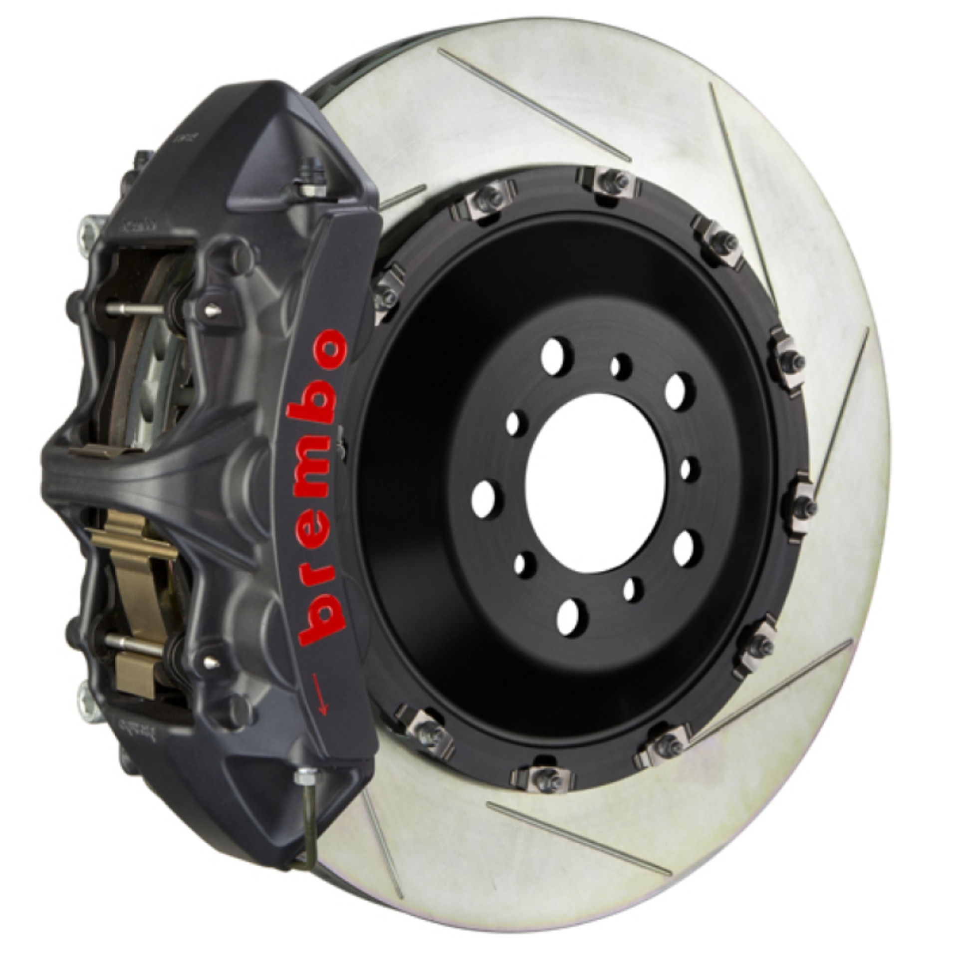 Picture of Brembo 03-13 Flying Spur Front GTS BBK 6 Piston Cast 411x34 2pc Rotor Slotted Type1 -Black HA