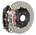 Picture of Brembo 99-05 S2000 Rear GTR BBK 4 Piston Billet328x28 2pc Rotor Drilled- Nickel Plated