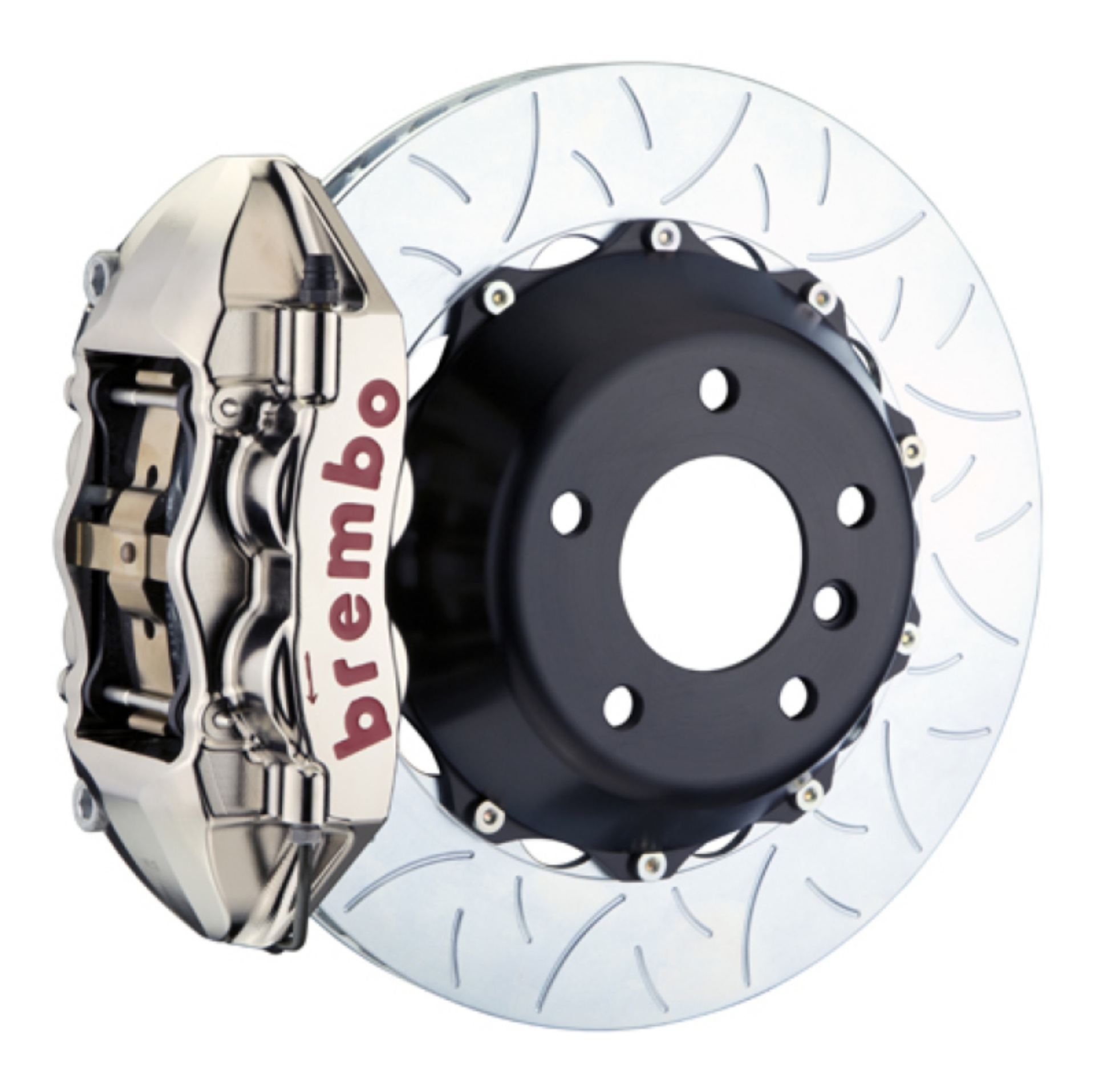 Picture of Brembo 97-04 Corvette C5 Rear GTR BBK 4 Piston Billet345x28 2pc Rotor Slotted Type-3- Nickel Plated