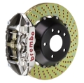 Picture of Brembo 03-09 E55 AMG Rear GTR BBK 4 Piston Billet 380x28 2pc Rotor Drilled- Nickel