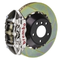 Picture of Brembo 03-09 E55 AMG Rear GTR BBK 4 Piston Billet 380x28 2pc Rotor Slotted Type1-Nickel