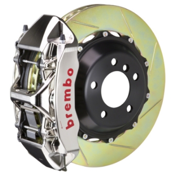 Picture of Brembo 04-08 S4 Front GTR BBK 6 Piston Billet355x32 2pc Rotor Slotted Type-1- Nickel Plated