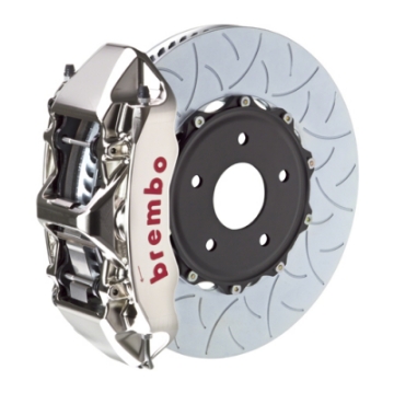 Picture of Brembo 97-04 Corvette C5 Front GTR BBK 6 Piston Billet350x34 2pc Rotor Slotted Type3- Nickel Plated