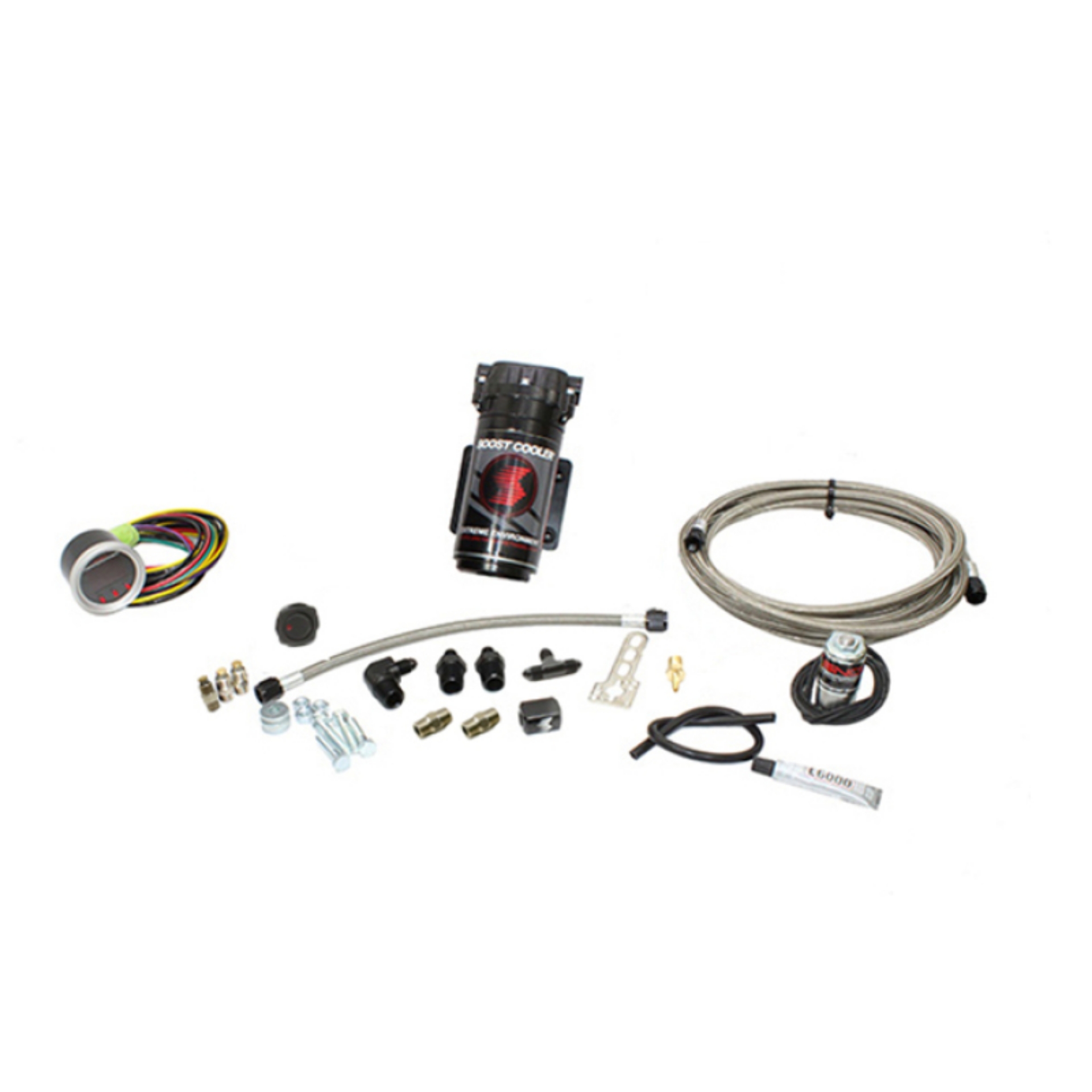 Picture of Snow Performance 07-17 Cummins 6-7L Stg 2 Boost Cooler Water Inj- Kit SS Brded Line-4AN w-o Tank
