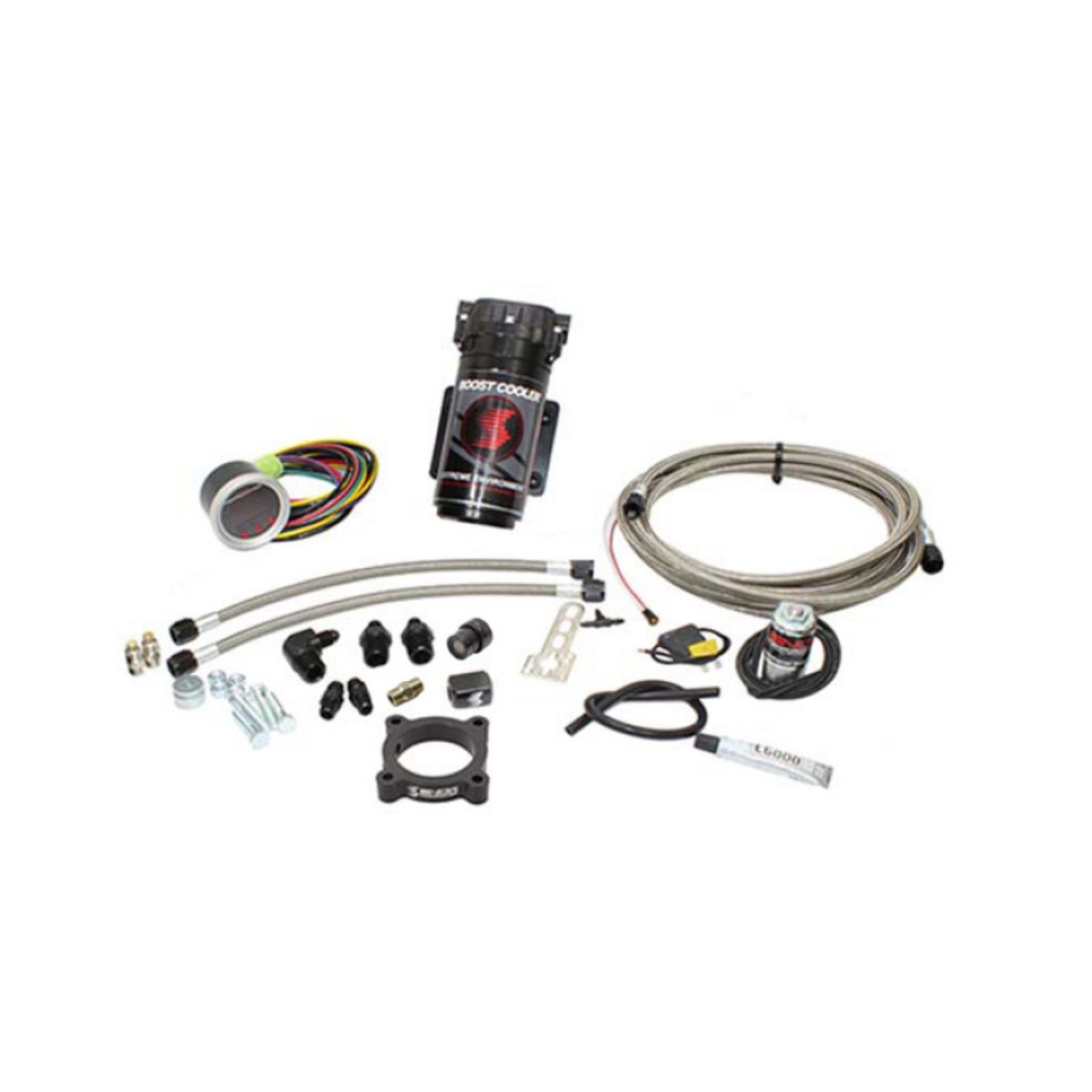 Picture of Snow Performance 13-18 Ford Focus ST Stg 2 Boost Cooler Water Inj Kit SS Braided Line-4AN w-o Tank