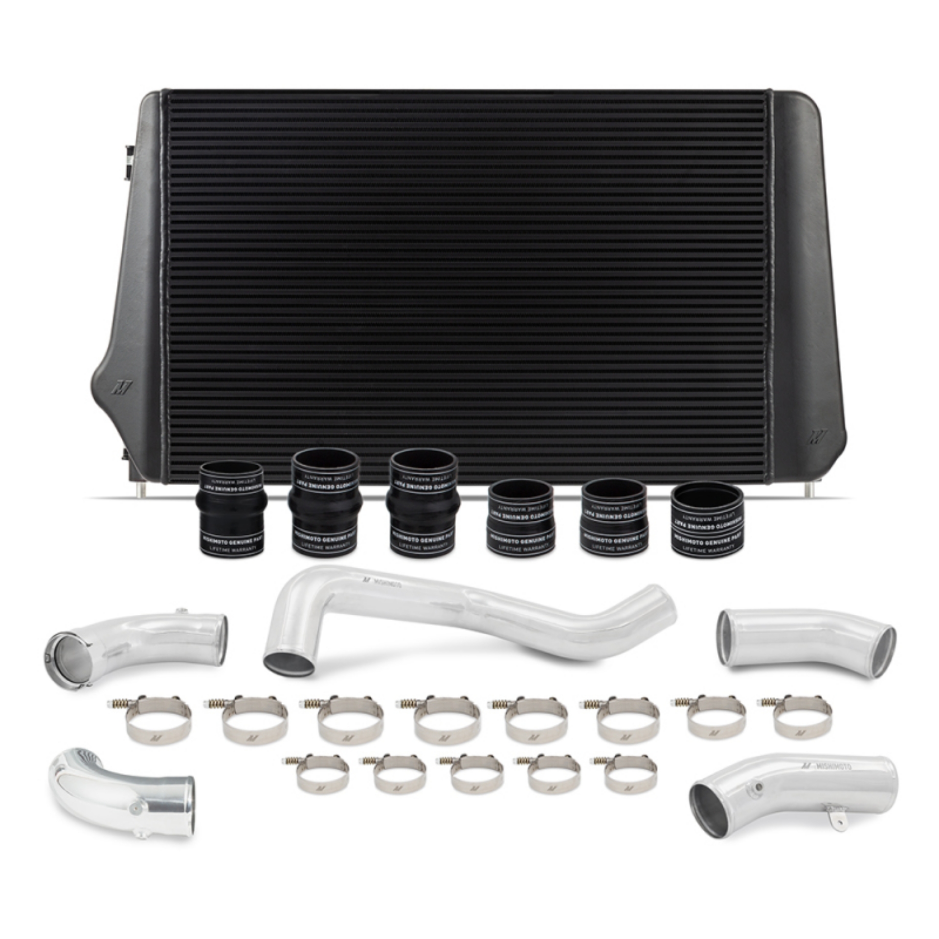 Picture of Mishimoto 17-19 GM L5P Duramax Intercooler Kit - Black w- Polished Pipes
