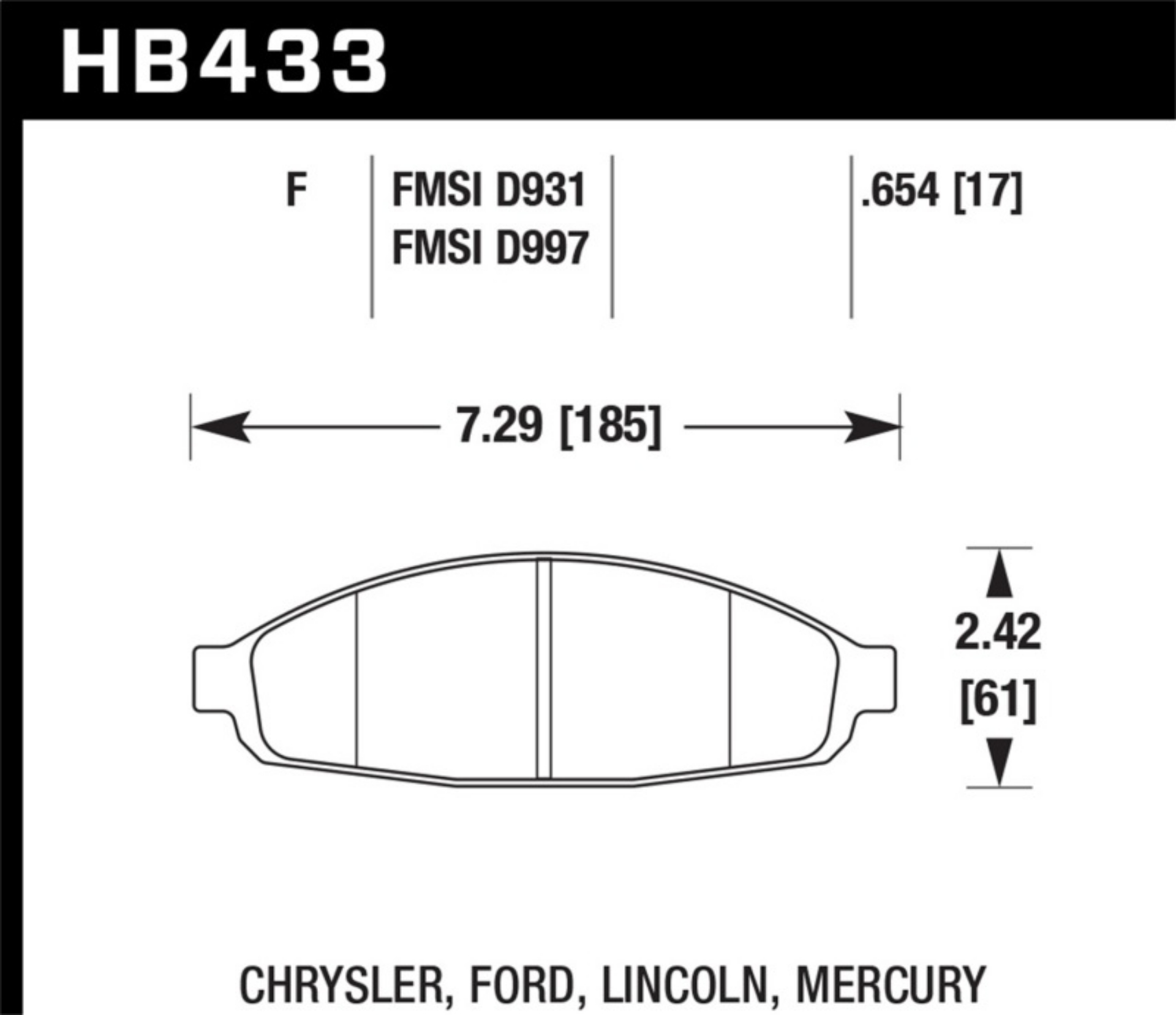Picture of Hawk 03-11 Ford Crown Victoria DTC-60 Race Front Brake Pads