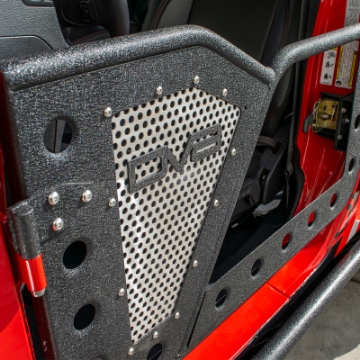 Picture of DV8 Offroad Jeep 18+ Wrangler JL - 20+ Gladiator JT Front Rock Doors w- Perforated Aluminum Mesh