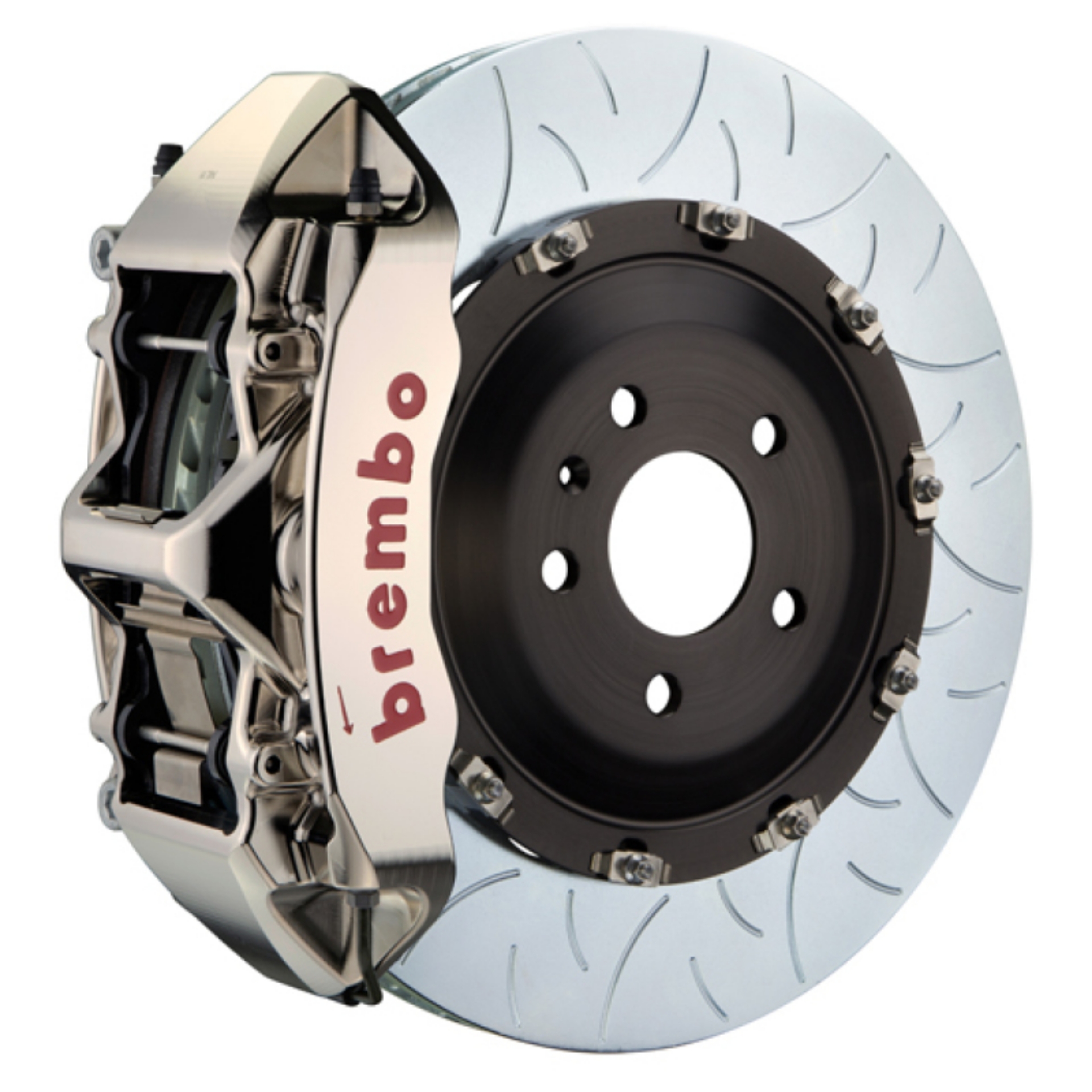 Picture of Brembo 03-09 Range Rover Front GTR BBK 6 Piston Billet 405x34 2pc Rotor Slotted Type3- Nickel