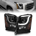Picture of ANZO 15-17 GMC Yukon-Yukon XL Projector Headlights Black Housing-Clear Lens w- Light Bars
