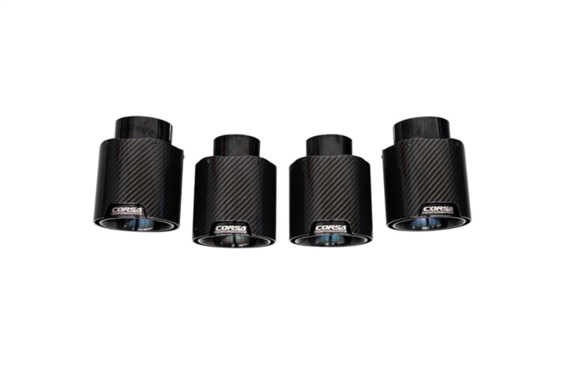 Picture of Corsa 20-25 Chevrolet Corvette C8 RWD 4-5in Carbon Fiber Black PVD Tip Kit For Corsa Exhaust Only