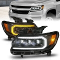 Picture of ANZO 15-22 Chevrolet Colorado Full LED Projector Headlights w- Initiation & Sequential - Black