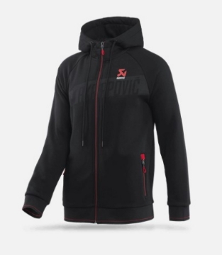 Picture of Akrapovic Mens Corpo Zip Hoodie Black - M