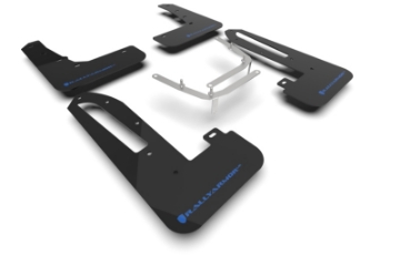 Picture of Rally Armor 23-25 Honda Civic Type R Black Mud Flap Light Blue Logo