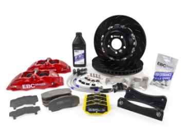Picture of EBC Racing 2016+ Mazda MX-5 ND Black Apollo-4 Calipers 330mm Rotors Front Big Brake Kit