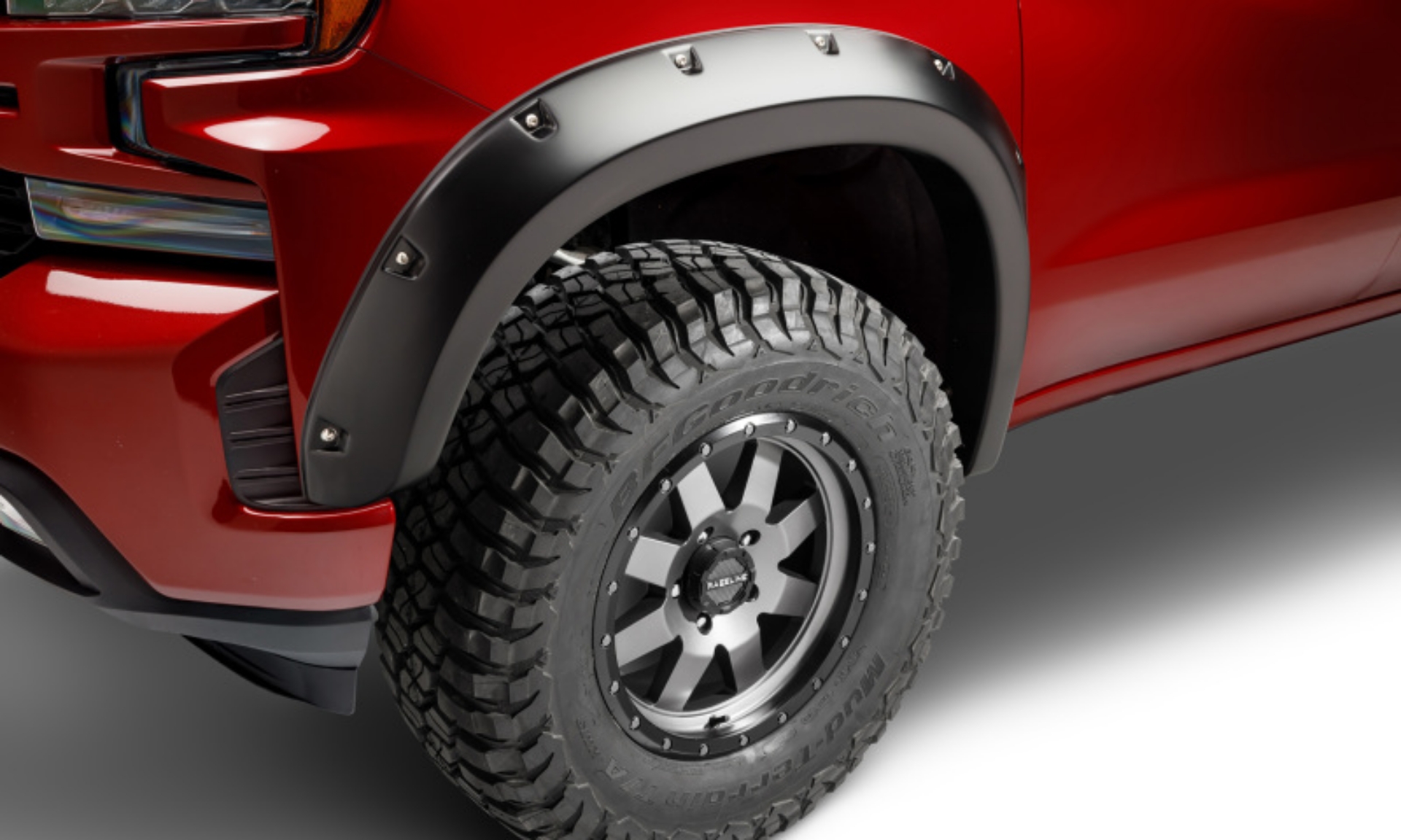 Picture of Bushwacker 22-23 Chevrolet Silverado 1500 Ex- ZR2 Pocket Style Fender Flares 2pc Front - Black
