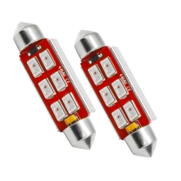 Picture of Oracle 44MM 6 LED 3-Chip Festoon Bulbs Pair - Red