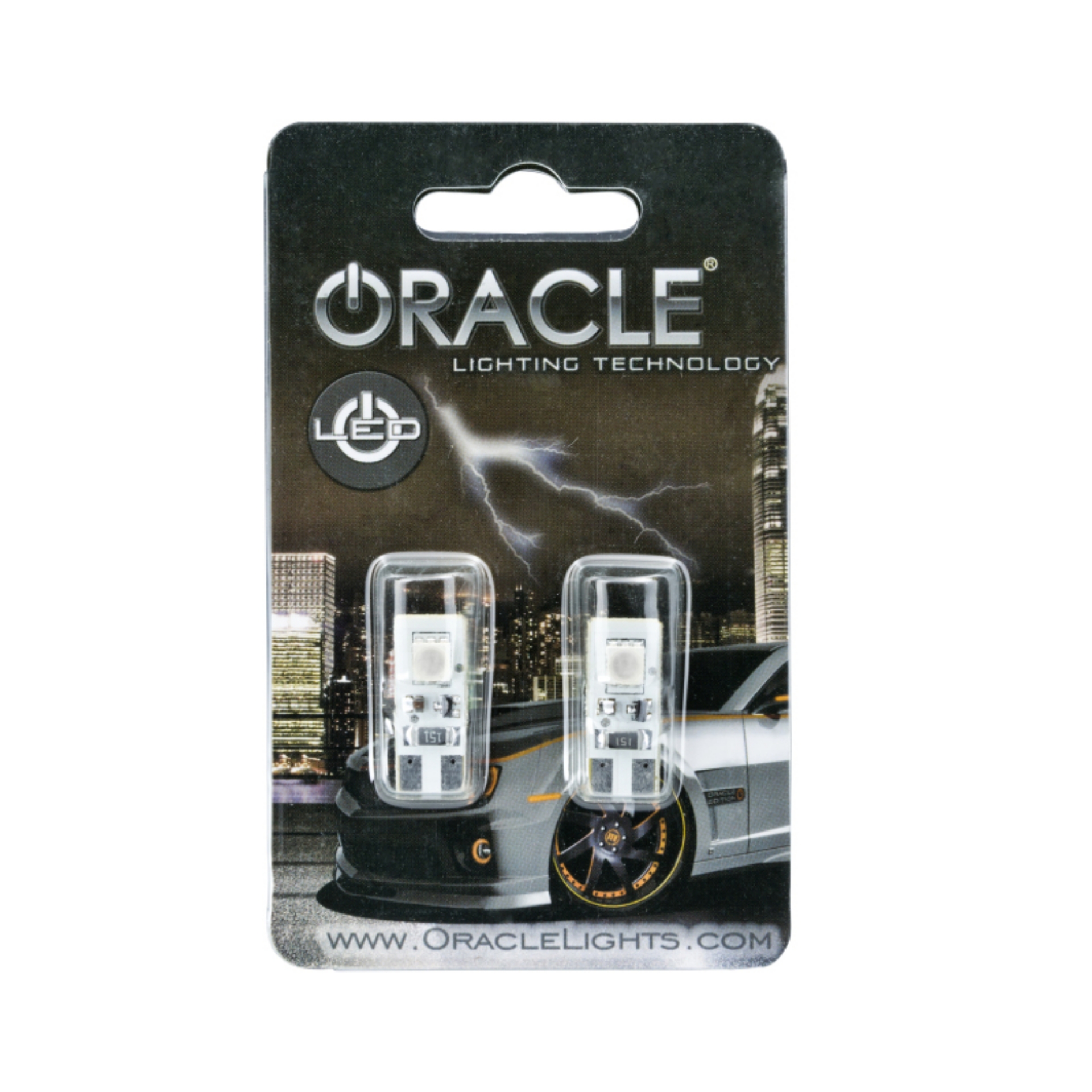 Picture of Oracle T10 2 LED 3 Chip Flank Bulb Pair - Red