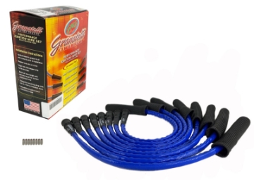 Picture of Granatelli 10-14 Ford 6-2L Perf Wire Set w-Inserts-Blue Hi-Temp Jacket-Black Fire Sleeve