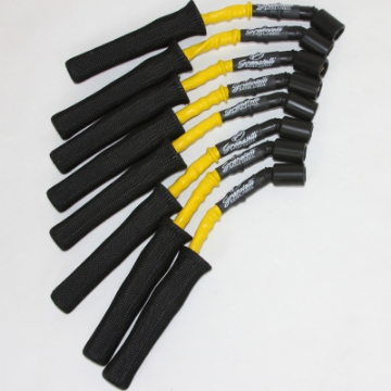 Picture of Granatelli 14-23 GM L83 5-3L-L86 6-2L Hi-Perf Coil-Near-Plug Wire Conn Kit w-Ylw Jacket-Blk Sleeve