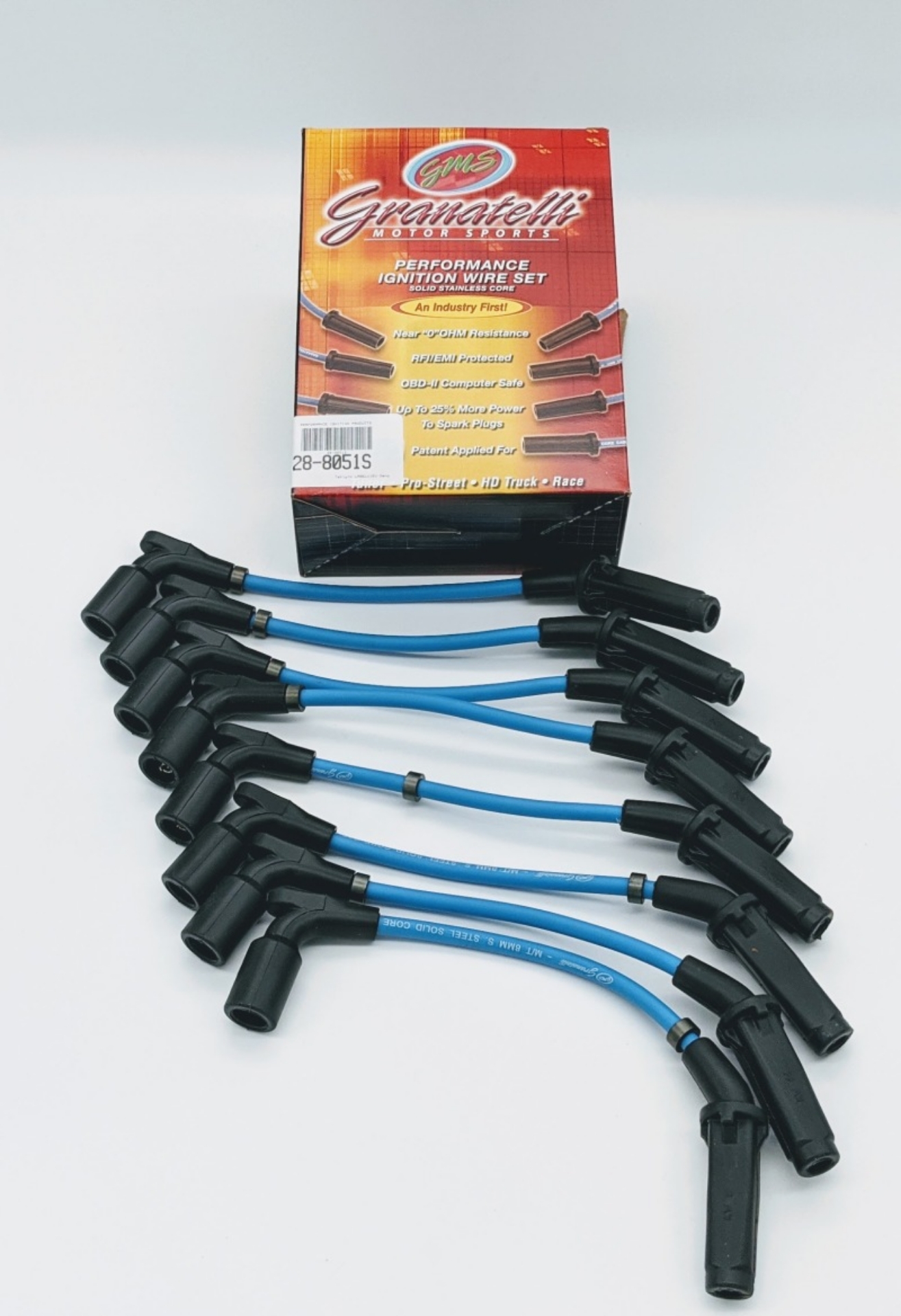 Picture of Granatelli 20-23 GM LT2 6-2L Straight Boot Hi-Perf Coil-Near-Plug Ignition Wire Connector Kit - Blue