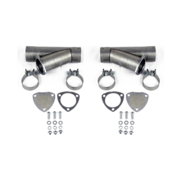 Picture of Granatelli 2-5in Aluminized Mild Steel Manual Dual Exhaust Cutout w-Slip Fit & Band Clamps