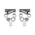Picture of Granatelli 4-0in Aluminized Mild Steel Manual Dual Exhaust Cutout w-Slip Fit & Band Clamps