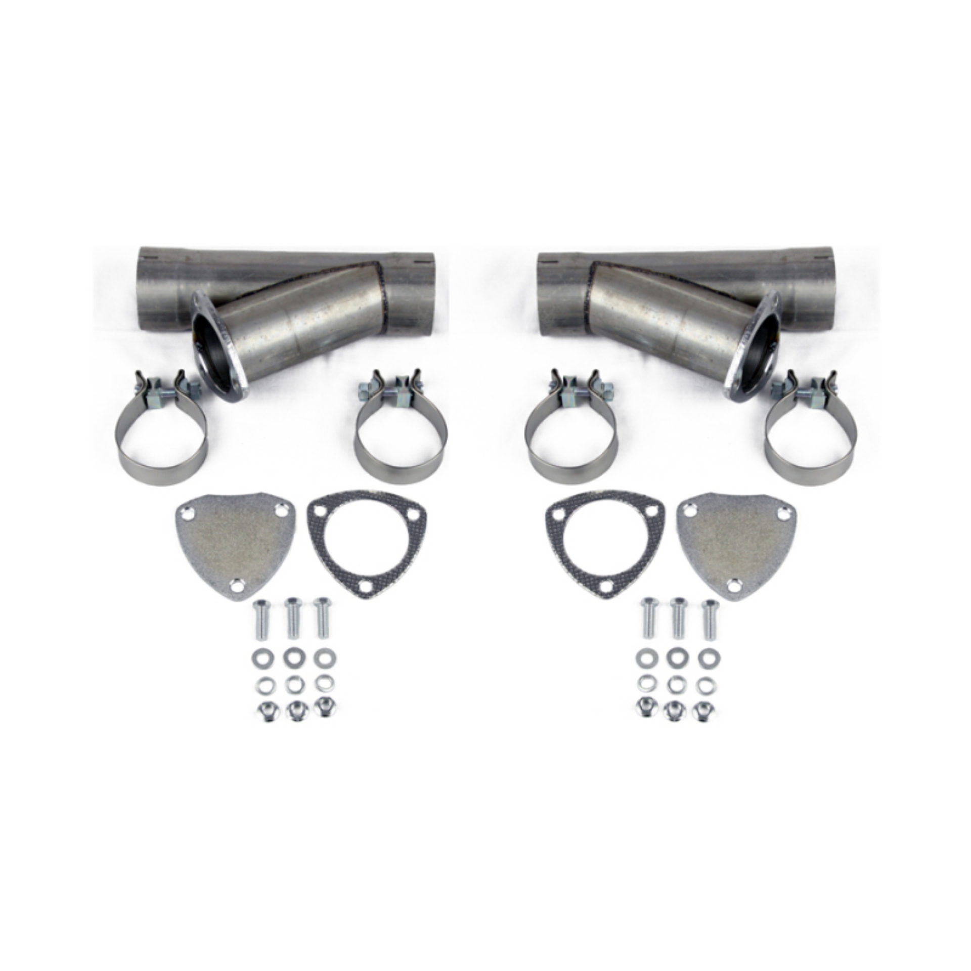 Picture of Granatelli 5-0in Aluminized Mild Steel Manual Dual Exhaust Cutout w-Slip Fit & Band Clamps
