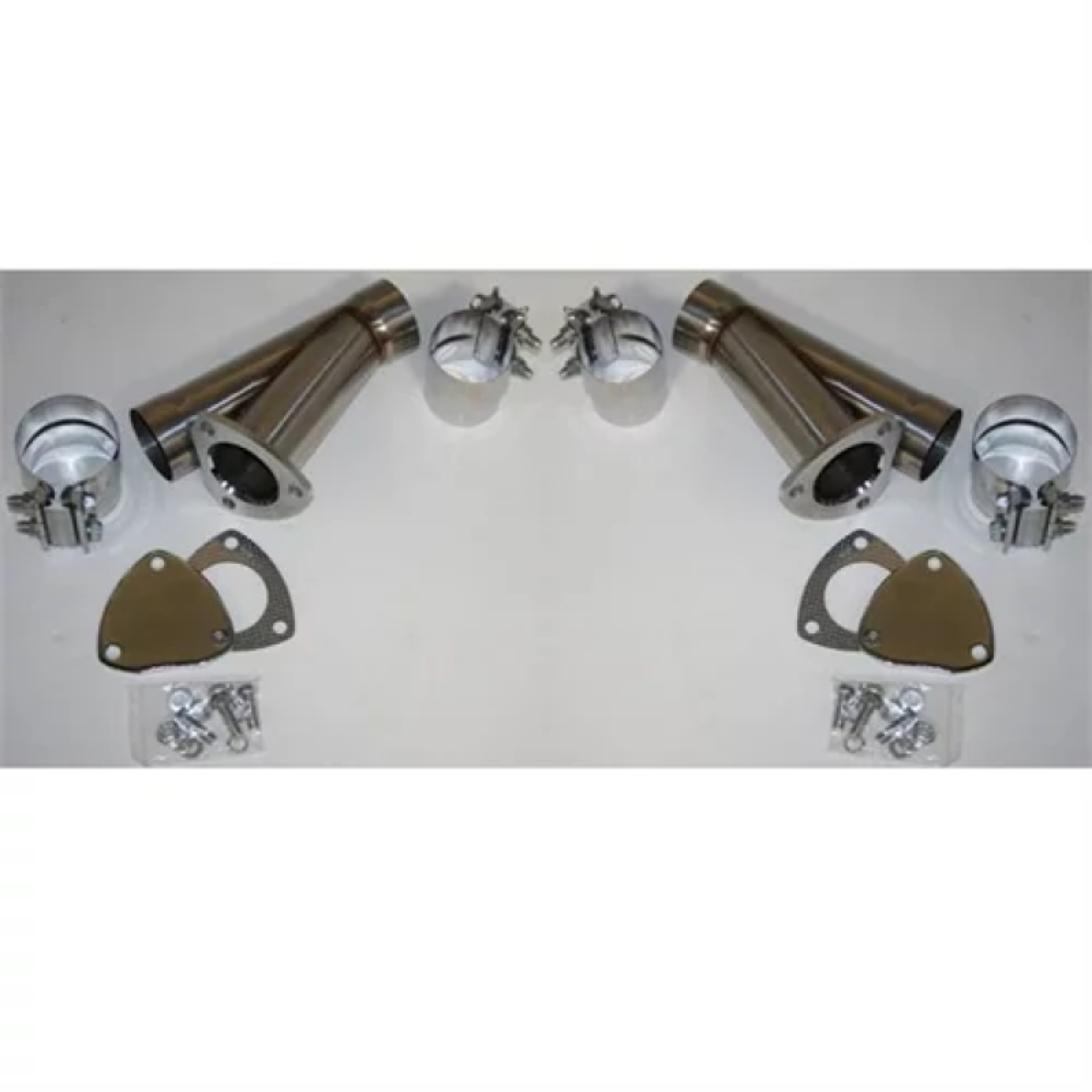 Picture of Granatelli 3-5in Stainless Steel Manual Dual Exhaust Cutout Kit w-Slip Fit & Band Clamp