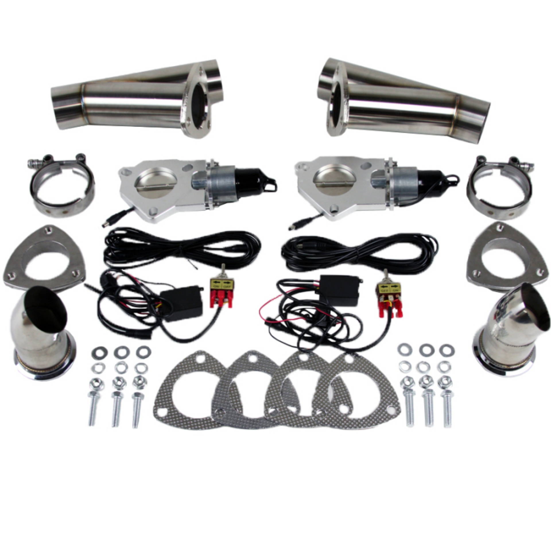 Picture of Granatelli 3-0in Stainless Steel Electronic Dual Exhaust Cutout
