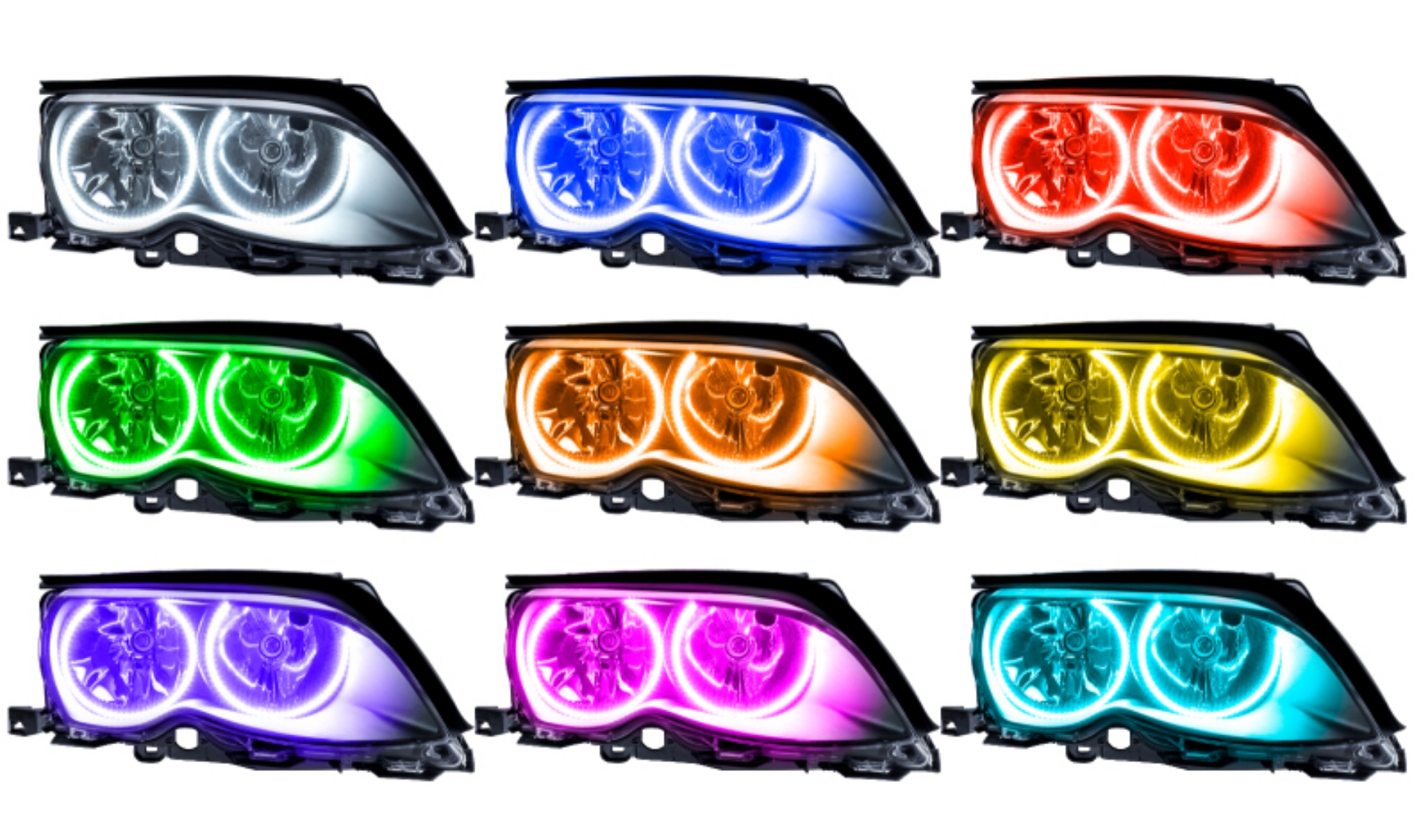 Picture of Oracle 02-05 BMW 3 Series SMD HL - Black - ColorSHIFT w-o Controller